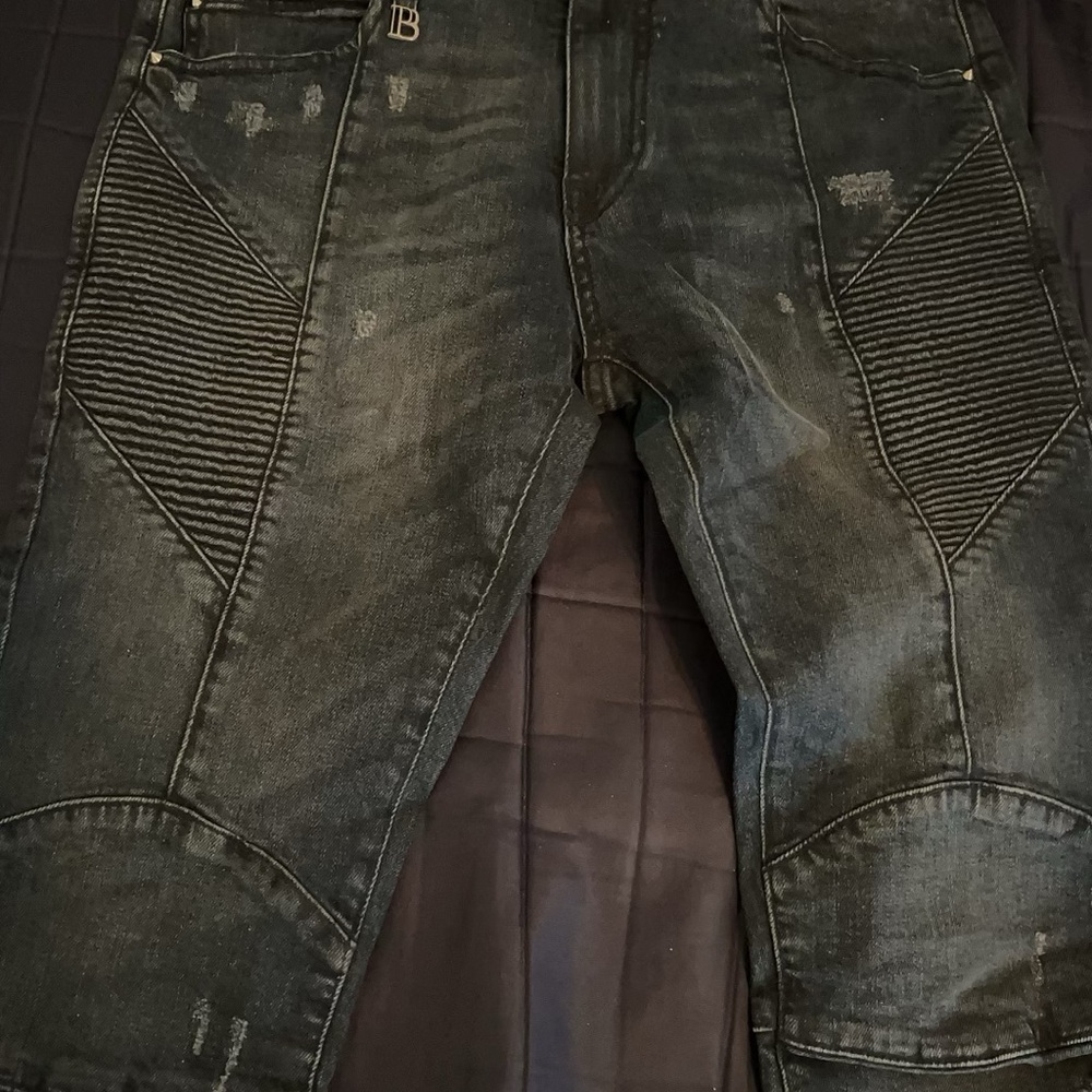 Pierre Balmain Black Distressed Skinny Jeans
